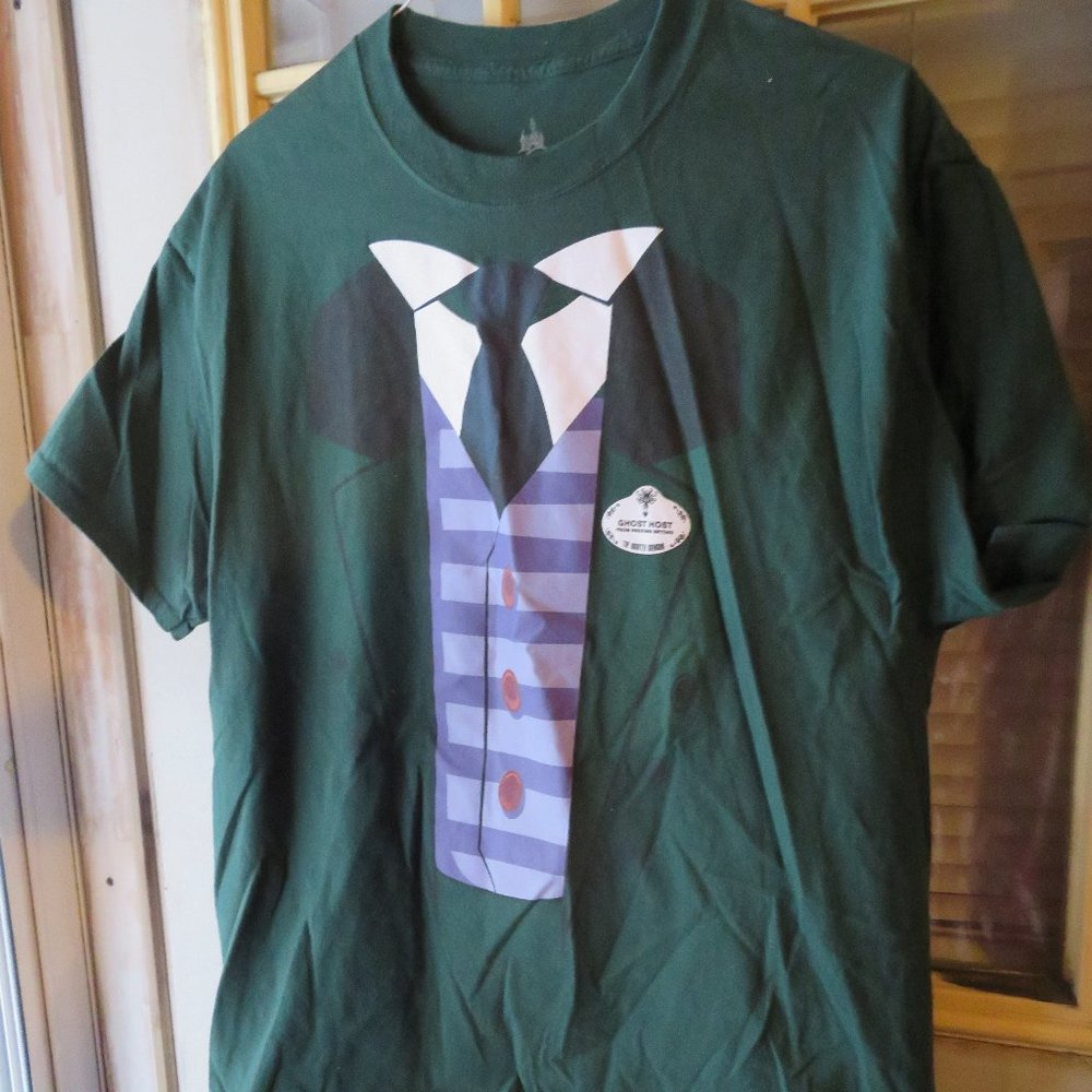 Disney Parks Haunted Mansion Ghost Host Costume T-shirt Size X-Large Green